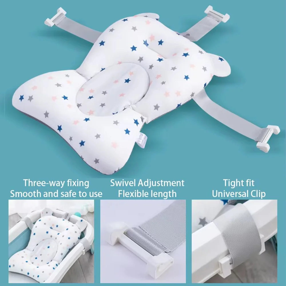 Baby Bathtub Pad Ajustable Bath Support Seat Newborn Bathing