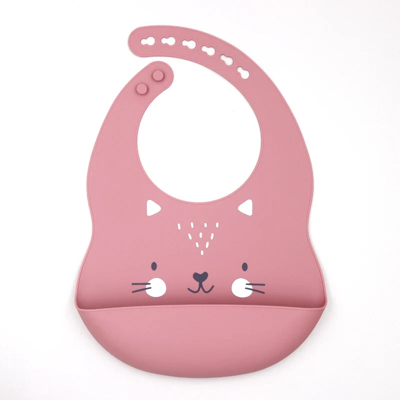 Customize Cartoon Animal Silicone Baby Bib