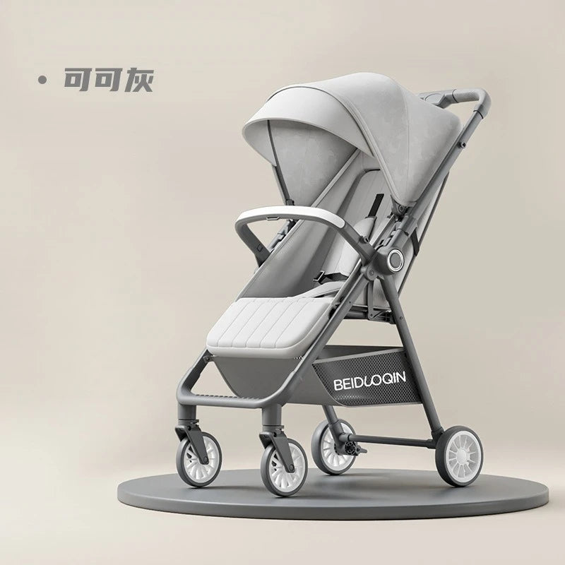2025 New High-view Baby Stroller Foldable, Can Sit or Lie Two-way Sitting and Lying Function with One-touch Storage