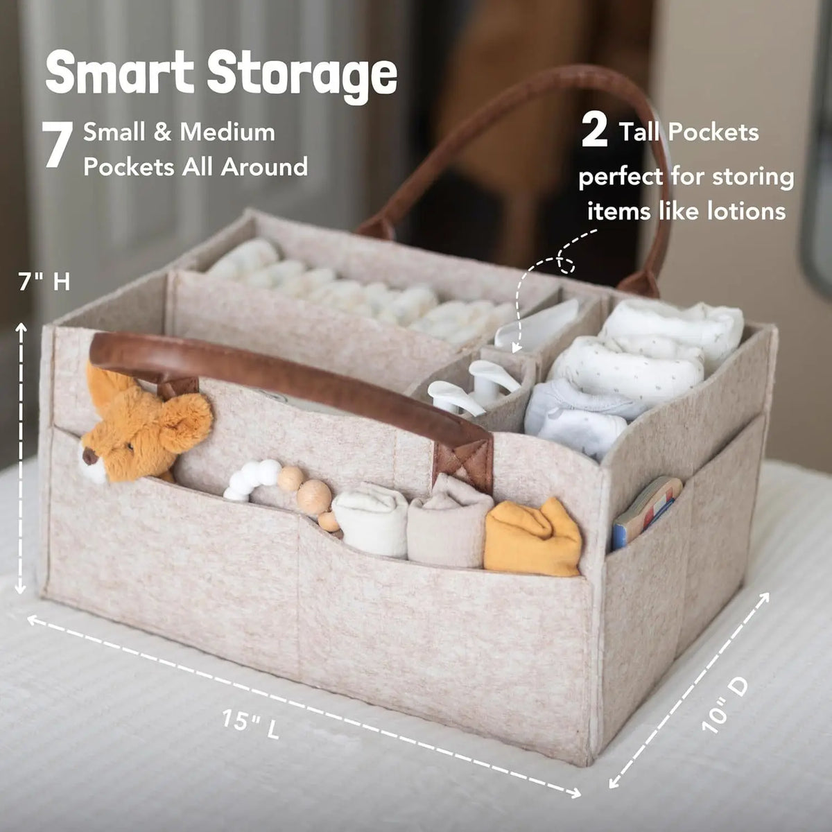 Baby Felt Storage Nursery Organizer Basket Infant Diaper Bag