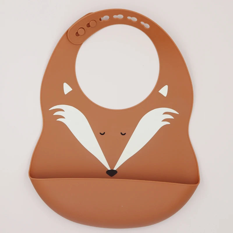 Customize Cartoon Animal Silicone Baby Bib