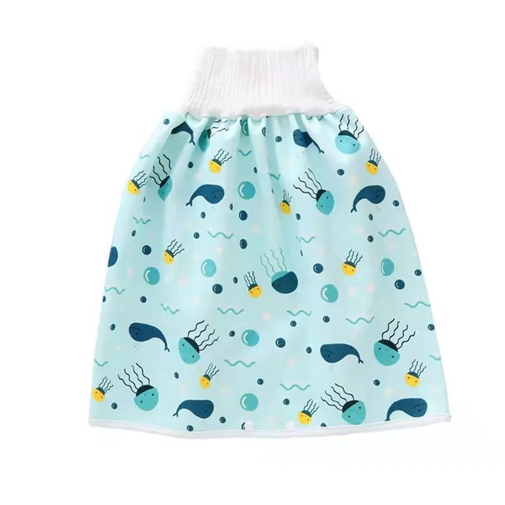 Baby Waterproof Diaper Skirt for Potty Training Baby Comfy Diaper Short for Boys and Girls Sleeping Bedclothes Night Time
