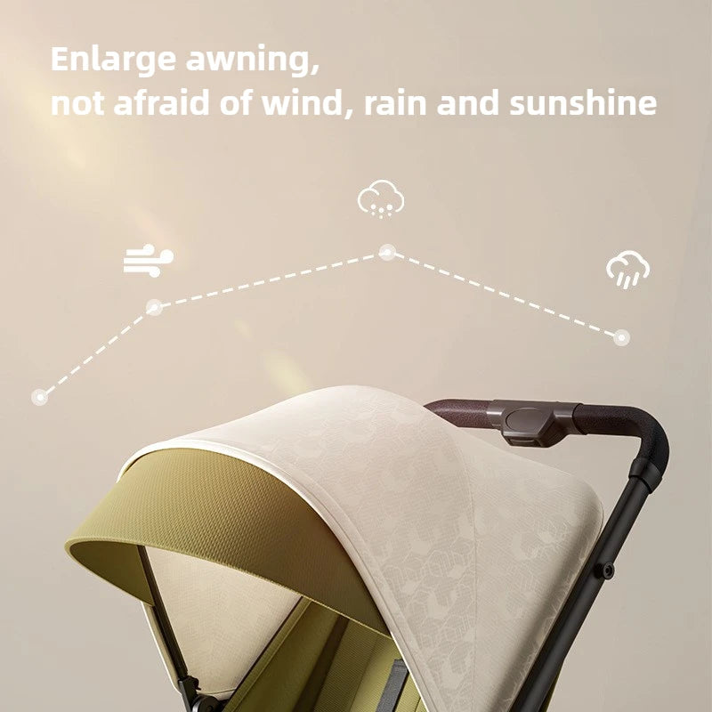 2025 New High-view Baby Stroller Foldable, Can Sit or Lie Two-way Sitting and Lying Function with One-touch Storage