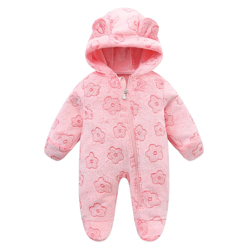 Soft Newborn Baby Clothes Flannel Autumn Winter Baby Boys Girls Jumpsuit Cartoon Newborn Bodysuit Warm Rompers for Babies 0-12M