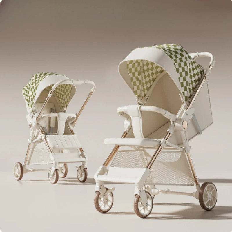 Baby Stroller Can Sit or Lie Ultra-light Stroller Folding Aluminum Alloy Umbrella Car Two-way Push Child Travel Stroller Prams