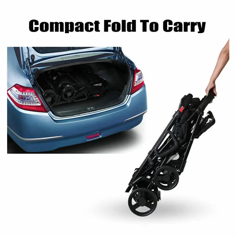 Lightweight Tandem Stroller, Back Seat Can Load 2-5 Ages Kids, Foldable Twins Stroller Can Sit Can Lie Twins Stroller