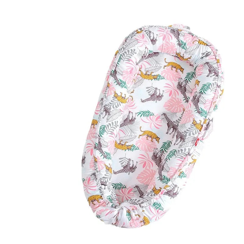 INS Breathable Double-sided Baby Lounger Portable Newborn Cot Bed Nest Travel Crib with Pillow for Infant