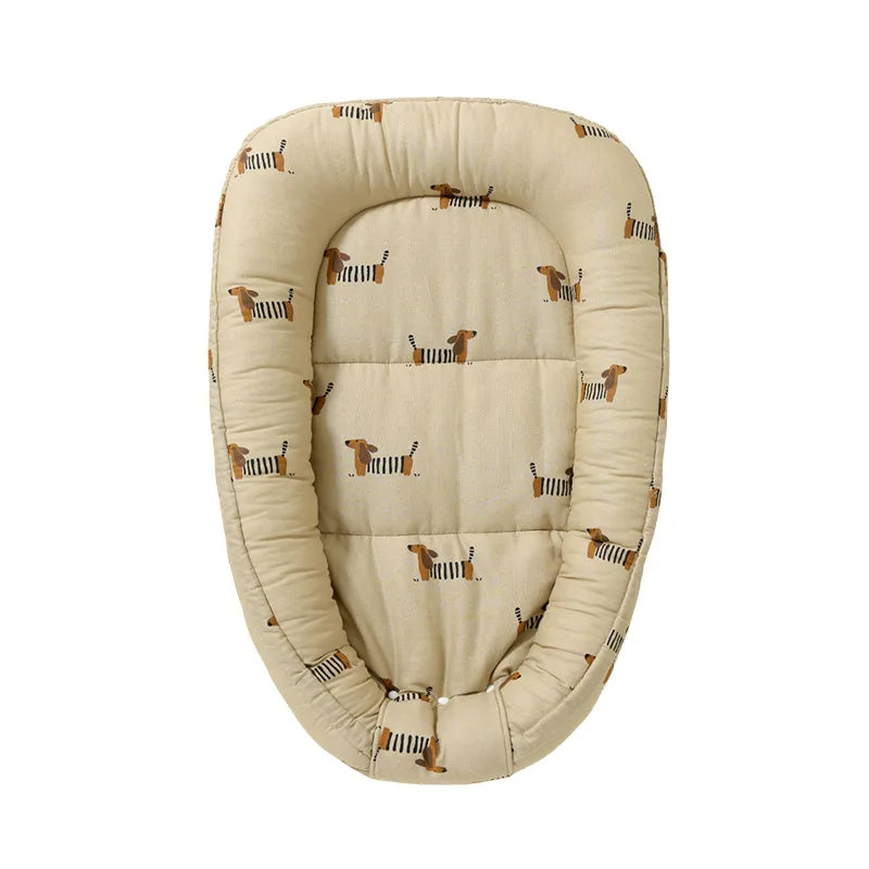 New 95x60cm Baby Nest Bed with Pillow Portable Crib Travel Bed Infant Toddler Cotton Cradle for Newborn Baby Bed Bassinet Bumper