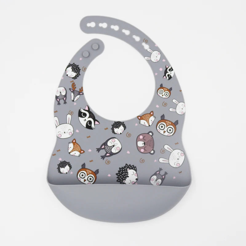 Customize Cartoon Animal Silicone Baby Bib