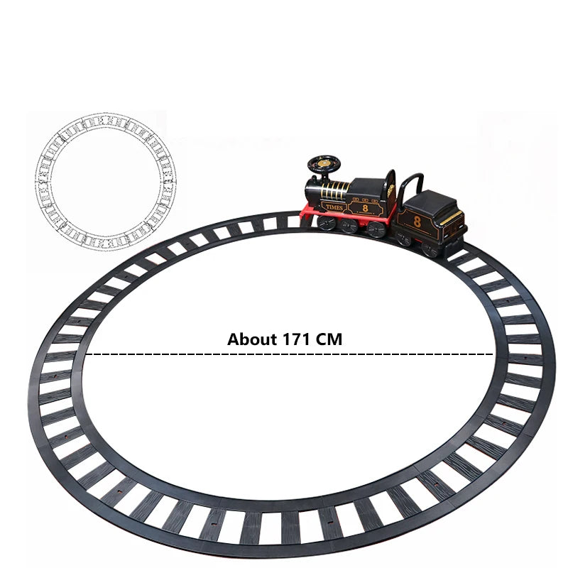 Electric Train Kids Riding Toy Ailway Can Carry Train Rail Car Train Cabin Classical Model Baby Walker Stroller Toys Child Gifts