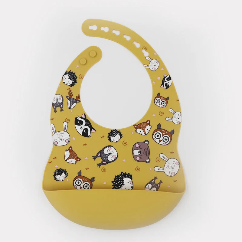 Customize Cartoon Animal Silicone Baby Bib