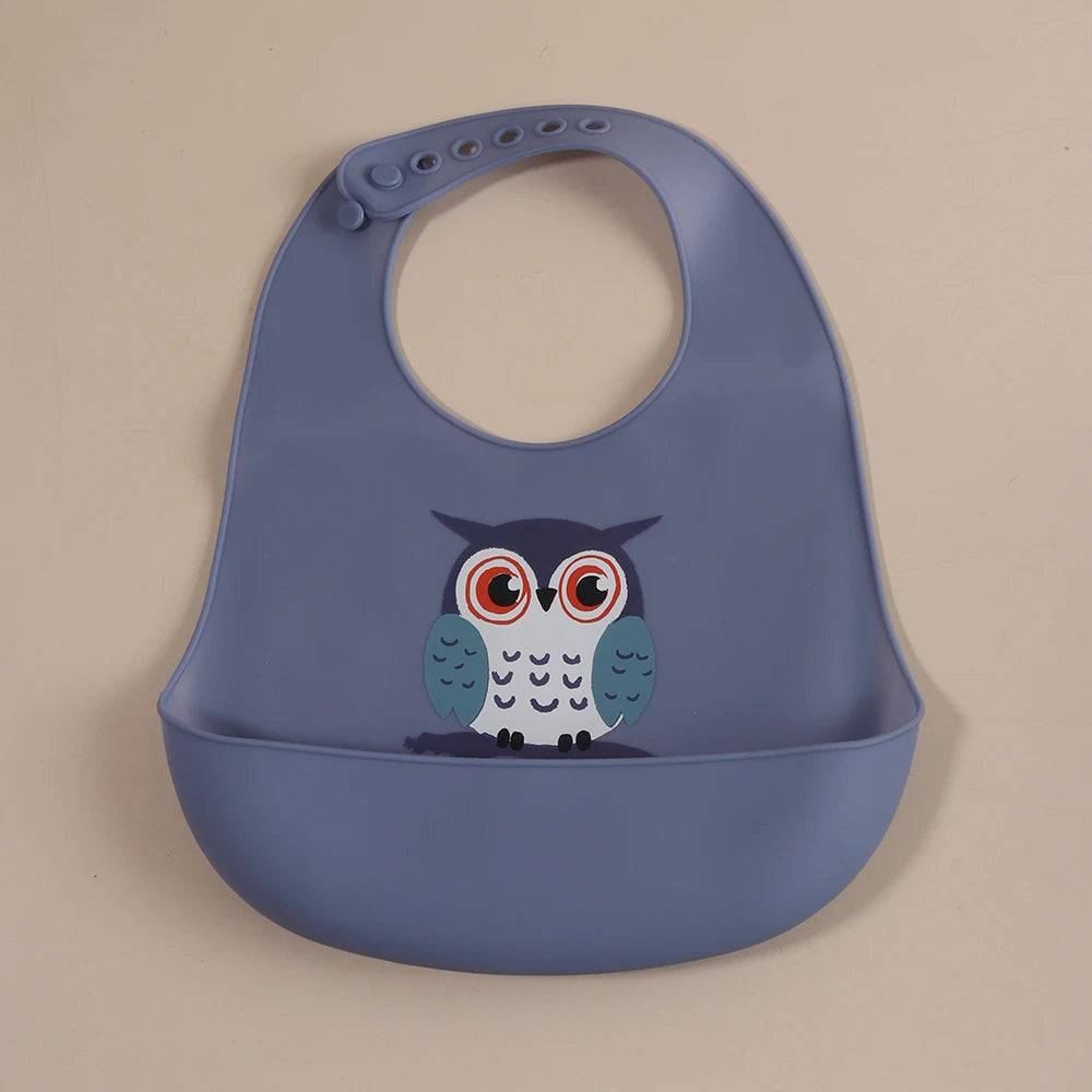 Customize Cartoon Animal Silicone Baby Bib