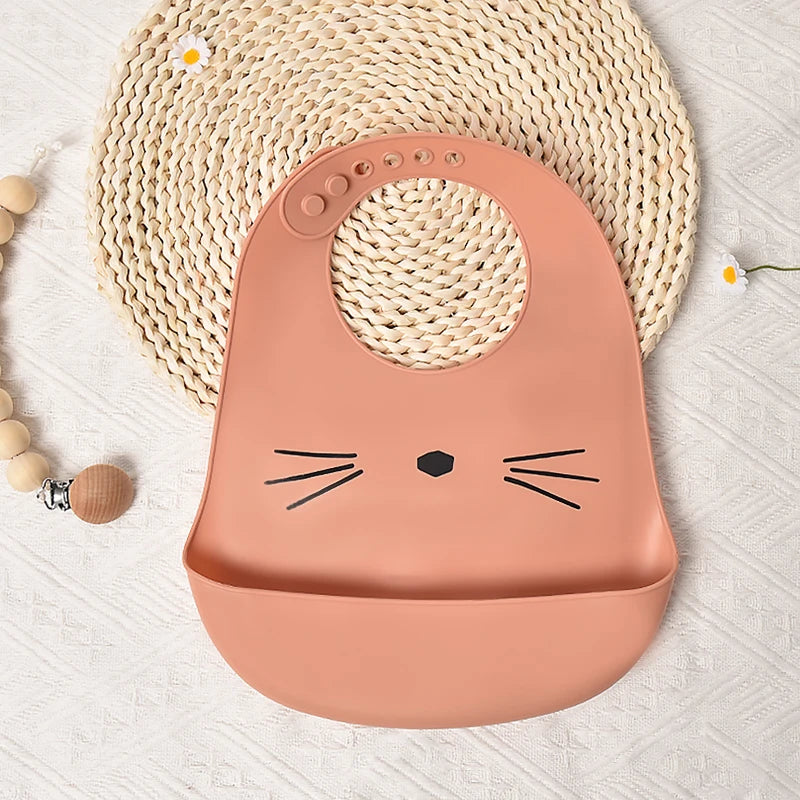 Customize Cartoon Animal Silicone Baby Bib