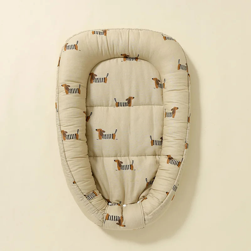 New 95x60cm Baby Nest Bed with Pillow Portable Crib Travel Bed Infant Toddler Cotton Cradle for Newborn Baby Bed Bassinet Bumper