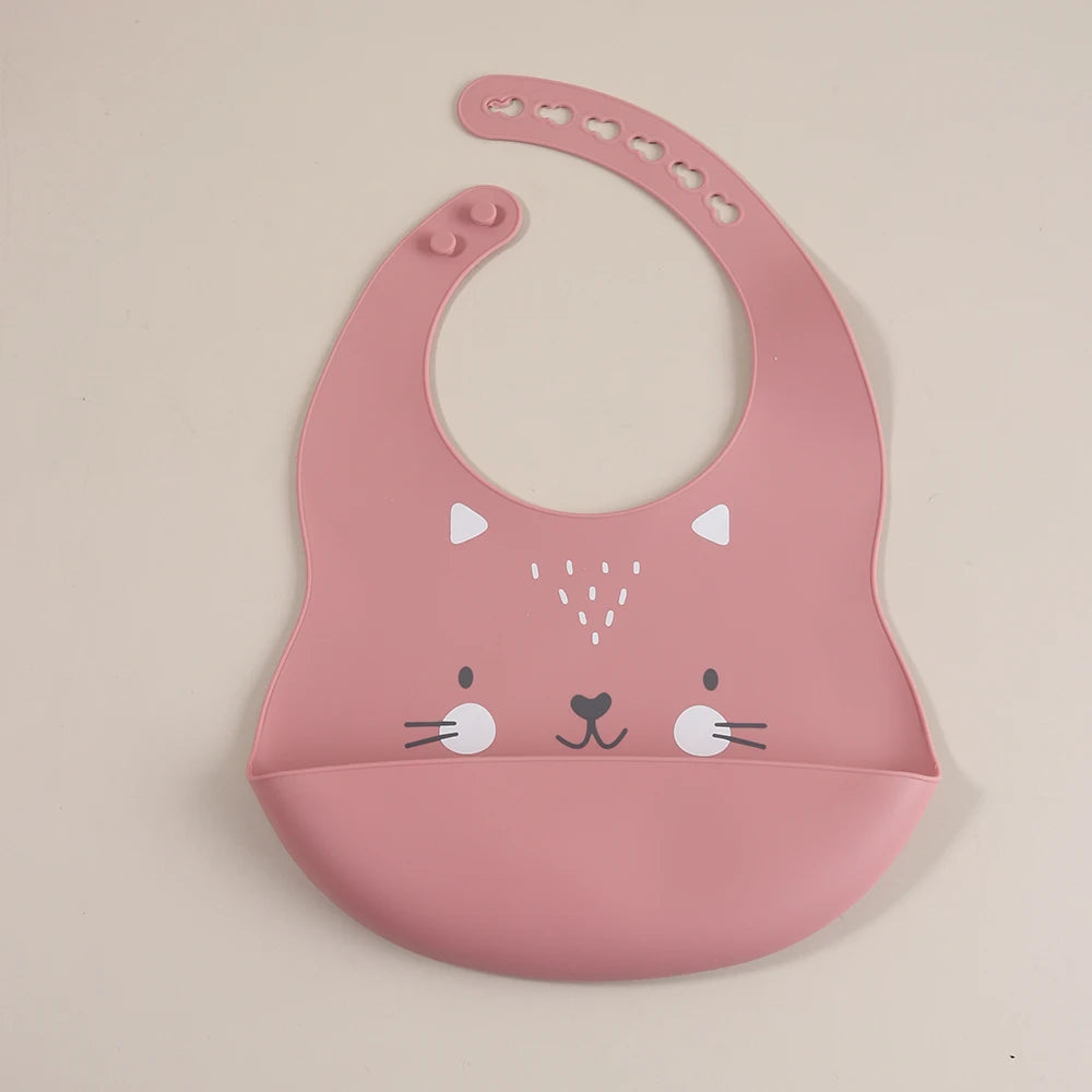 Customize Cartoon Animal Silicone Baby Bib