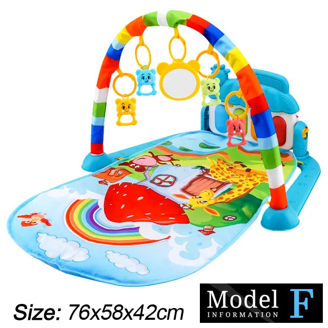 Baby Fitness Stand Music Play Gym Activity Toys Newborn Piano Crawling Blanket Pedal Game Pad Early Education 0-36 Months Gifts