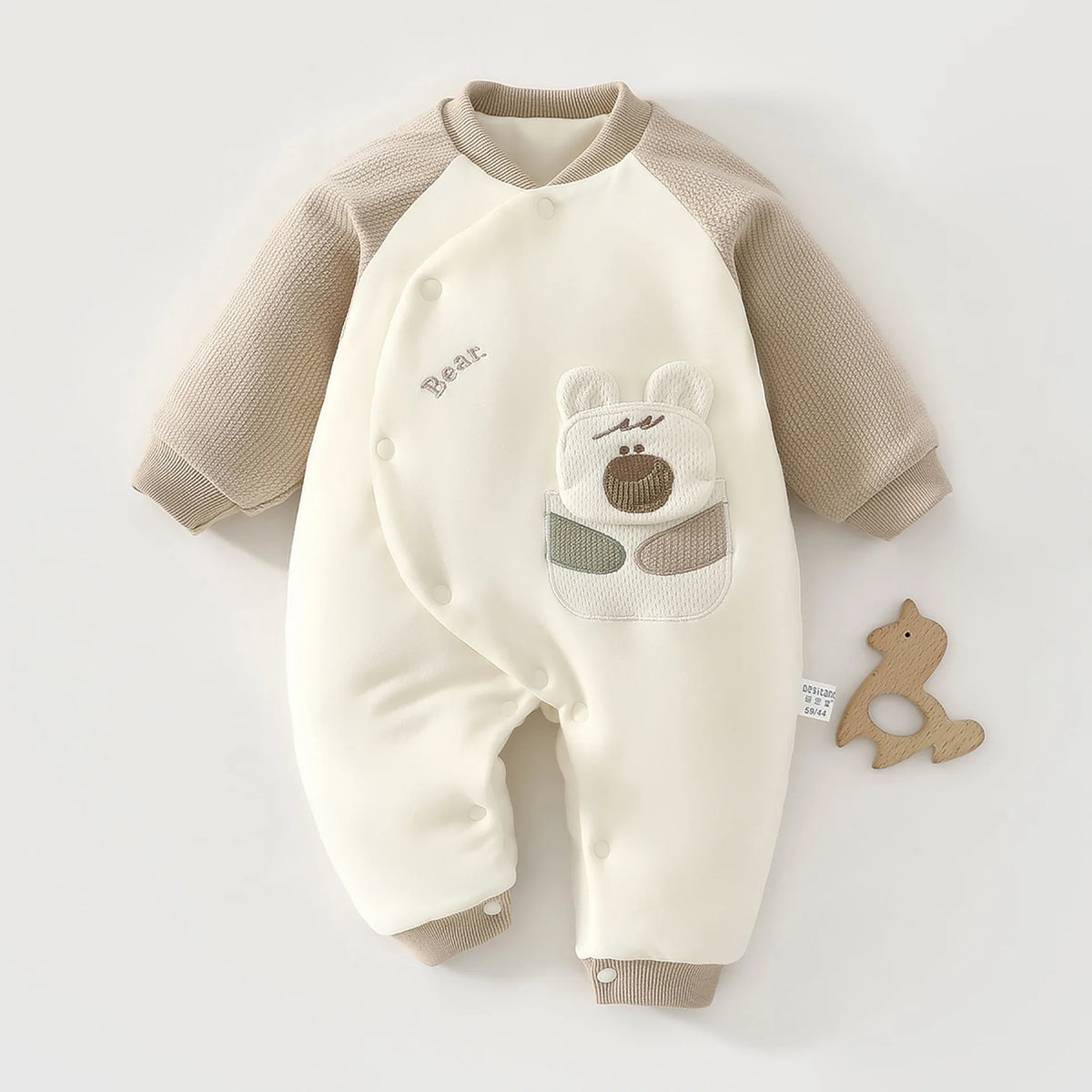 0-18M Baby Jumpsuit Clip Cotton Thick Autumn and Winter Clothes Newborn Warm Pajamas Baby A-level Clothes Crawling Clothes