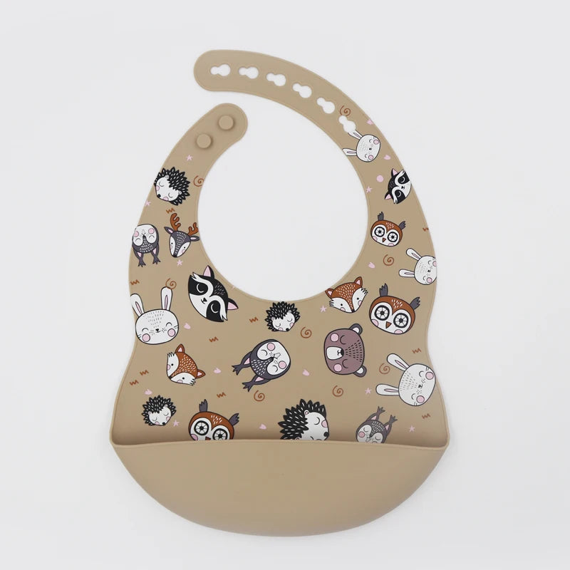 Customize Cartoon Animal Silicone Baby Bib