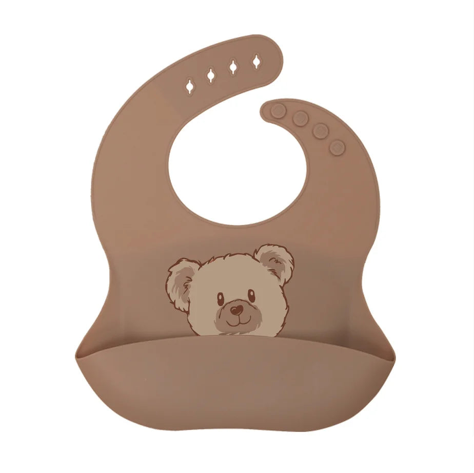 Customize Cartoon Animal Silicone Baby Bib