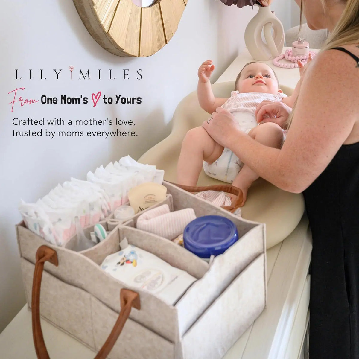 Baby Felt Storage Nursery Organizer Basket Infant Diaper Bag