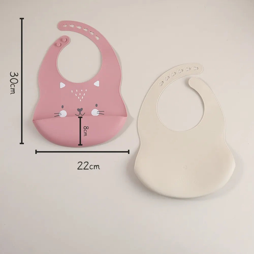 Customize Cartoon Animal Silicone Baby Bib