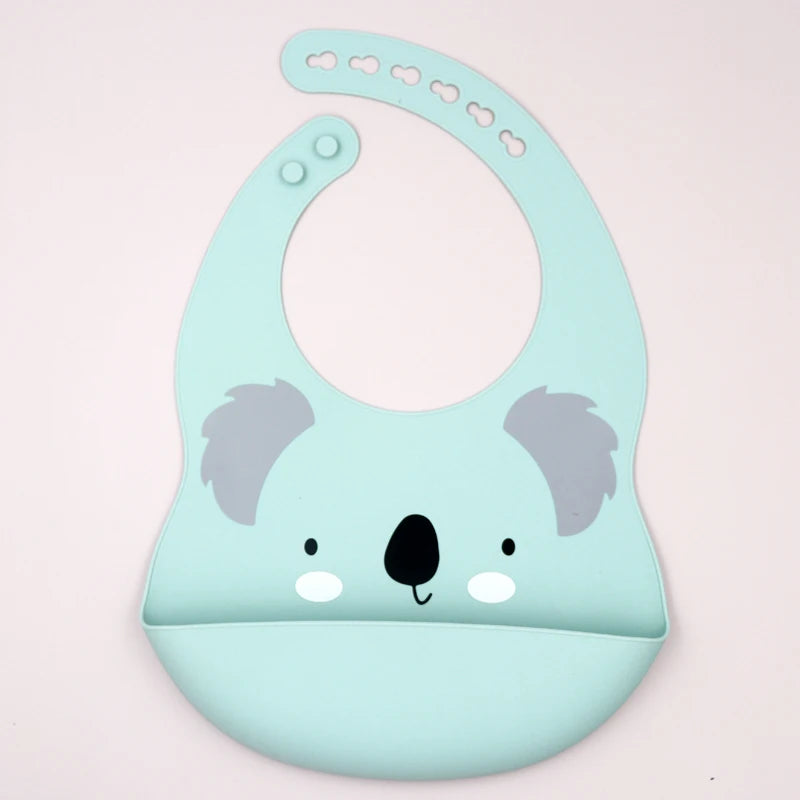 Customize Cartoon Animal Silicone Baby Bib