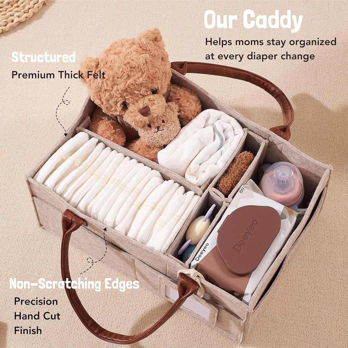 Baby Felt Storage Nursery Organizer Basket Infant Diaper Bag