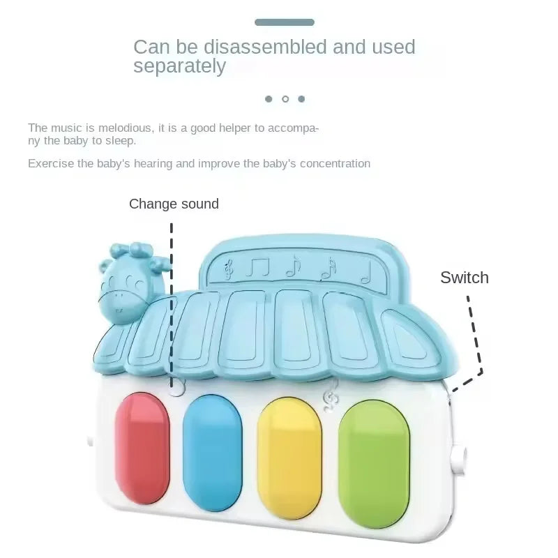 Newborn Baby Fitness Stand Music Play Gym Piano Playmat Sensory