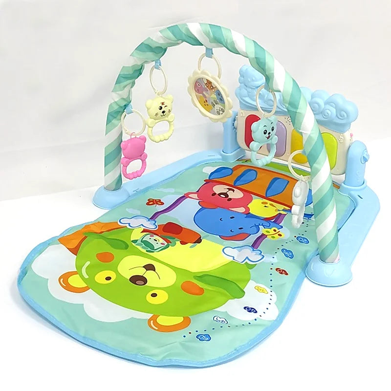 Newborn Baby Fitness Stand Music Play Gym Piano Playmat Sensory