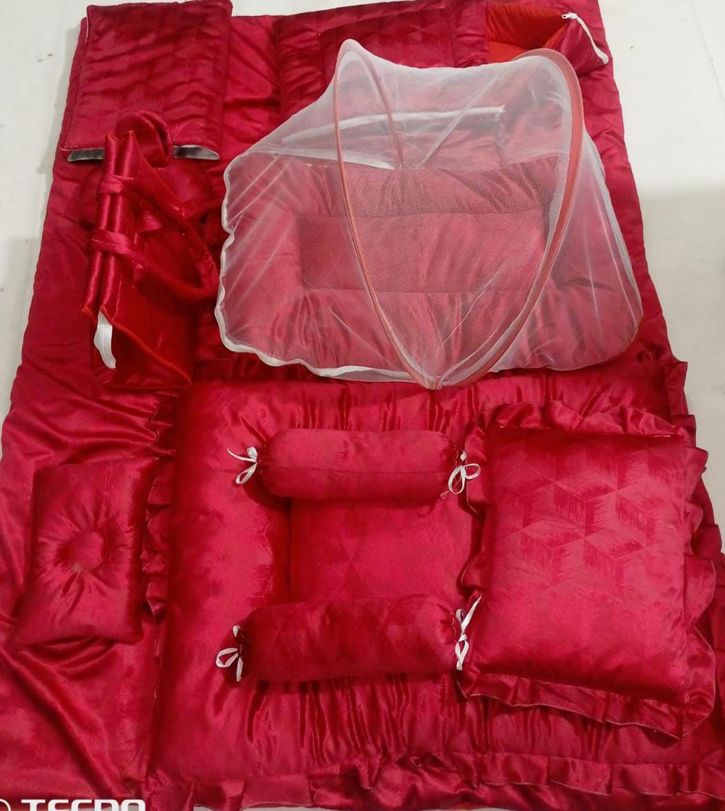 Luxury 12-Piece Velvet Baby Bedding Set with Mosquito Net & Travel Bag – Royal Design